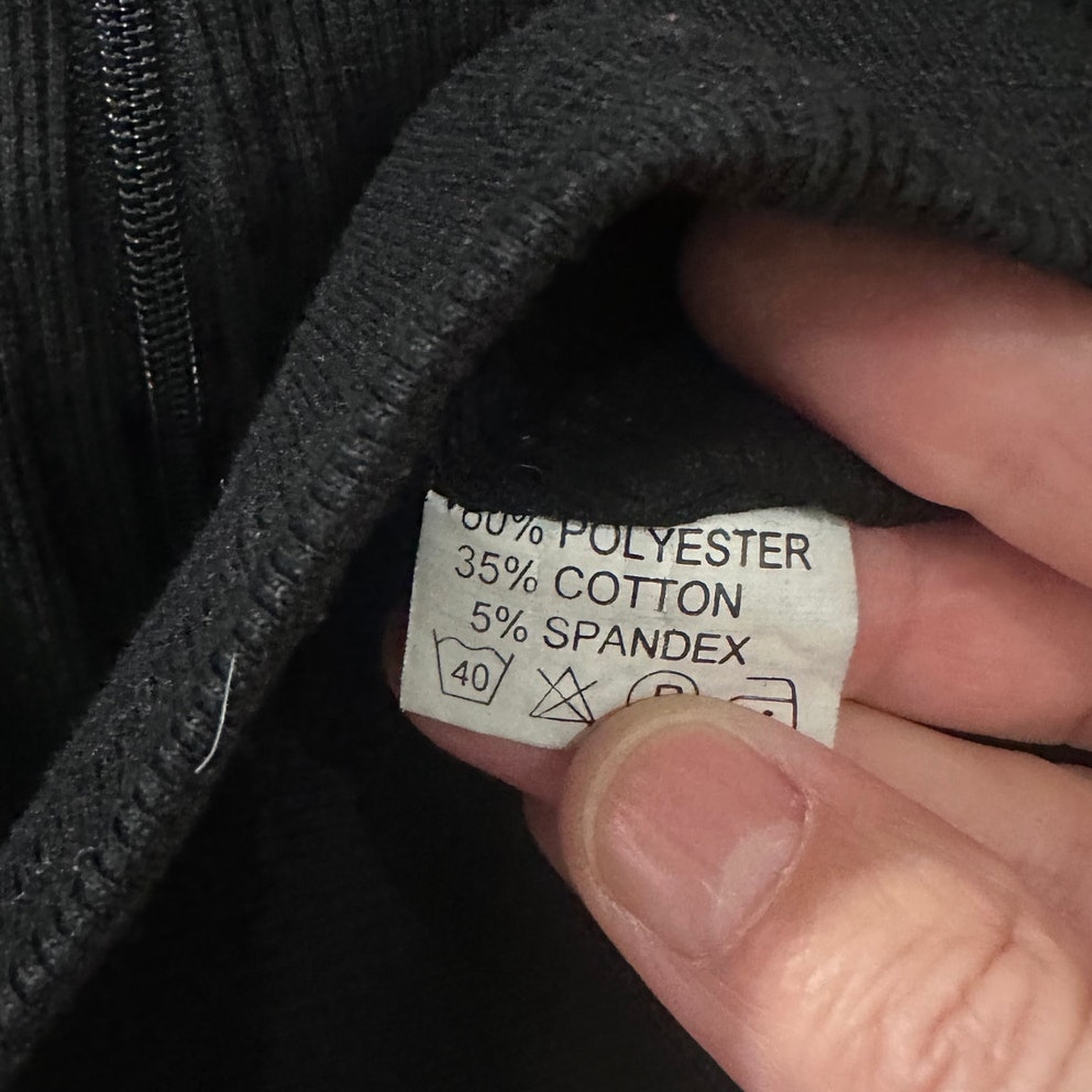 The Kript Black Ribbed Knit Full Zip Mock Neck Cropped Jacket Top Size S Euc — image 4 of 7